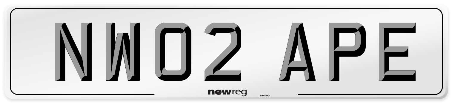 NW02 APE Number Plate from New Reg